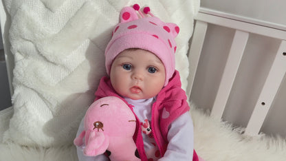 Kaydora Pink Dot Deer Bodysuit 22'' Realistic Baby Doll - Lucy