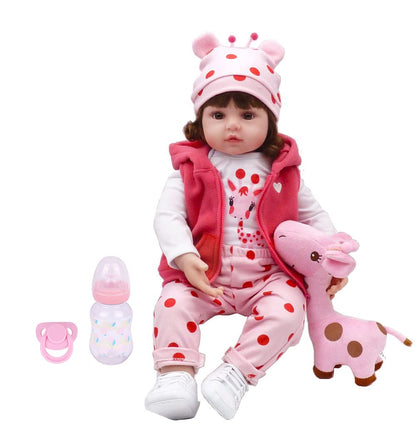 Kaydora Pink Dot Deer Bodysuit 18'' Realistic Baby Doll - Hedy