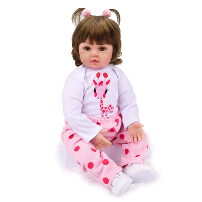 Kaydora Pink Dot Deer Bodysuit 18'' Realistic Baby Doll - Hedy