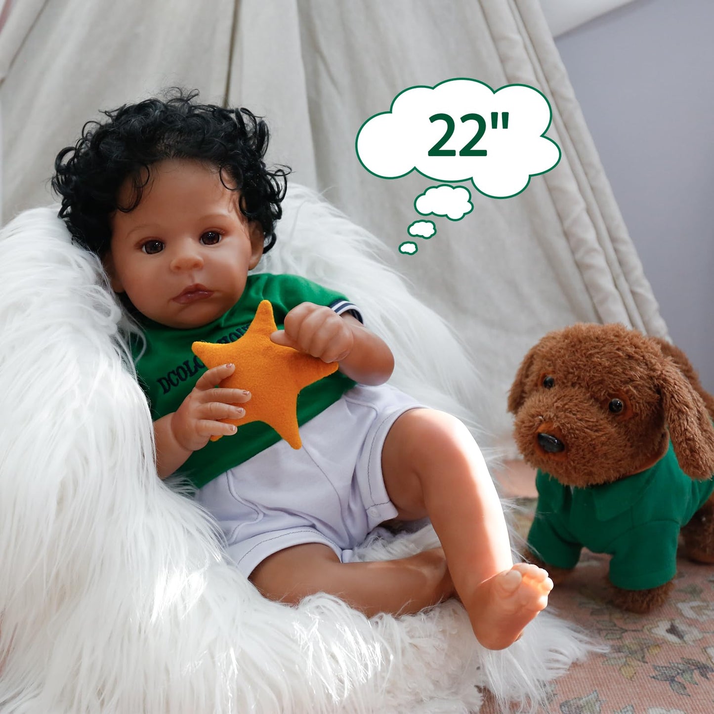 Kaydora Green Romper Set 22'' Realistic Baby Doll - Ken