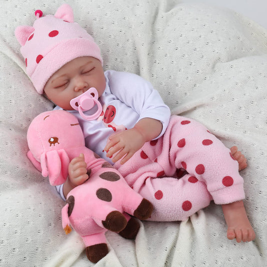 Kaydora Pink Dot Deer Bodysuit 22'' Realistic Baby Doll - Iris