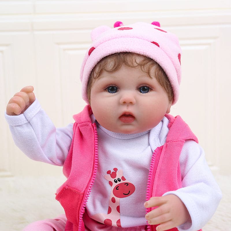 Kaydora Pink Dot Deer Bodysuit 16'' Realistic Baby Doll - Lucy