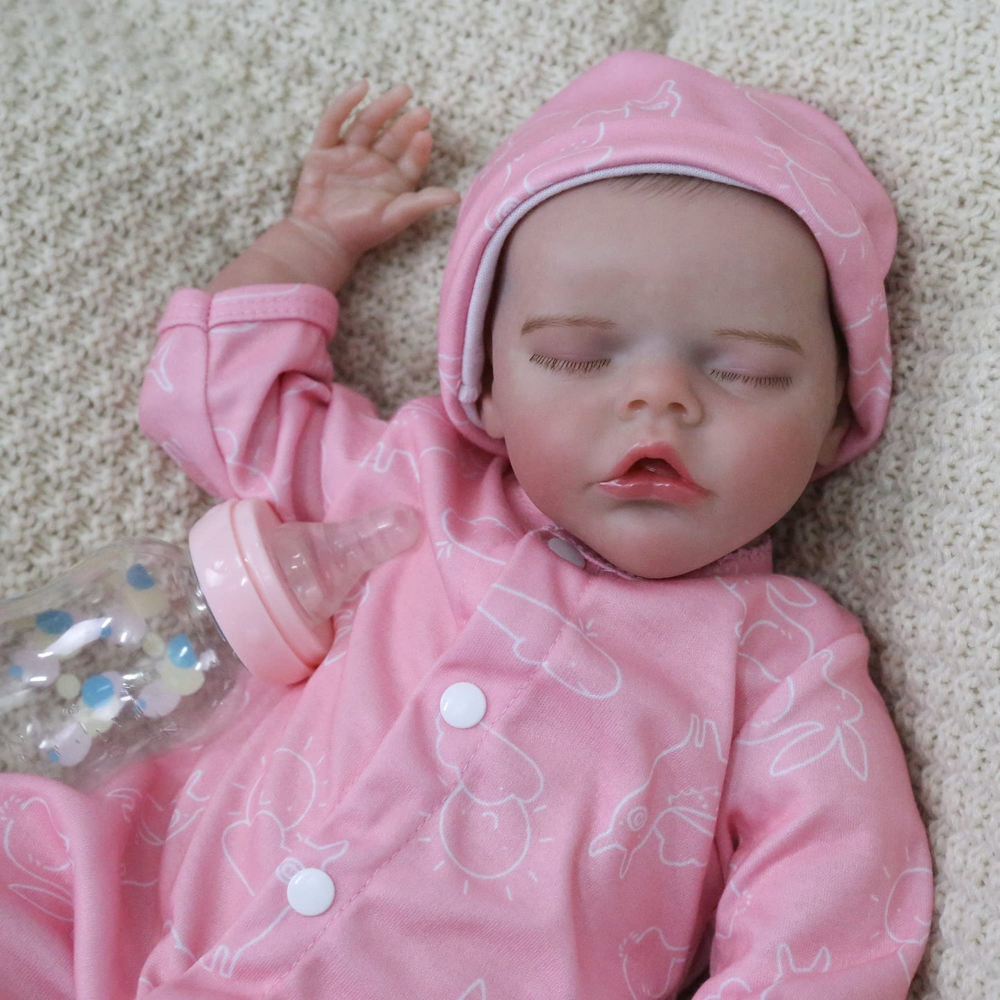 Kaydora Pink Rabbit Romper Set 18'' Realistic Baby Doll - Lily