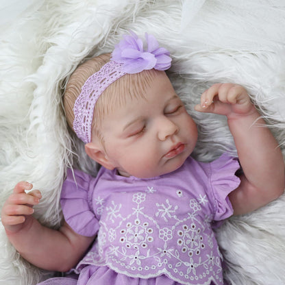Kaydora Purple Ruffle Romper 20'' Realistic Baby Doll - Freda