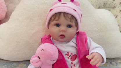 Kaydora Pink Dot Deer Bodysuit 16'' Realistic Baby Doll - Lucy